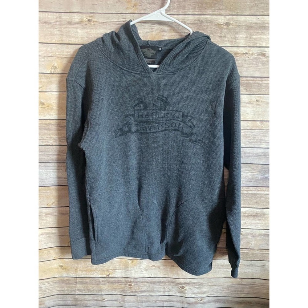 Harley Davidson Gray Waffle Knit Hoodie